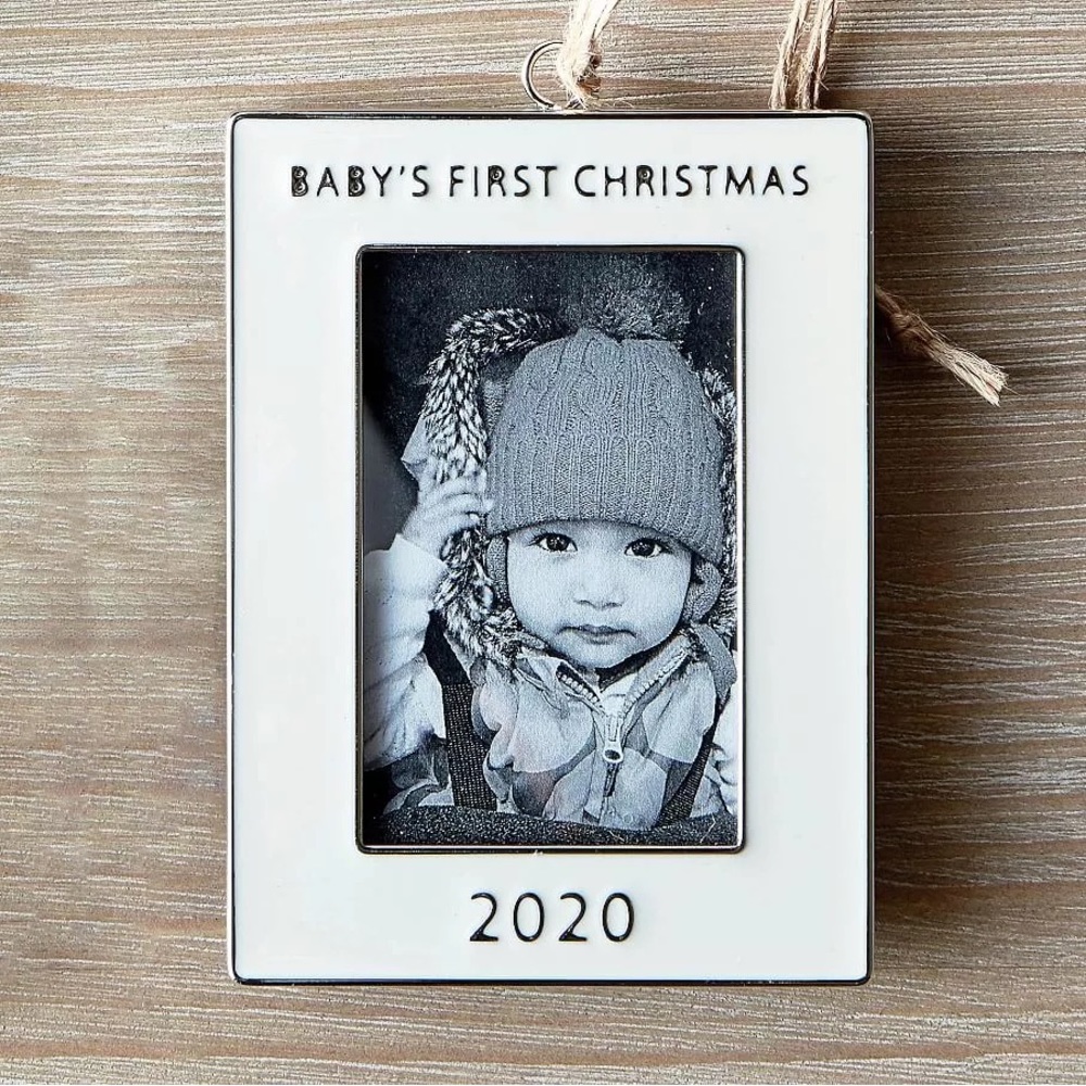 2020 Baby’s First Christmas Pottery Barn Picture Frame Ornament NIB